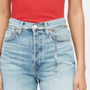 silver metal chain belt adjustable